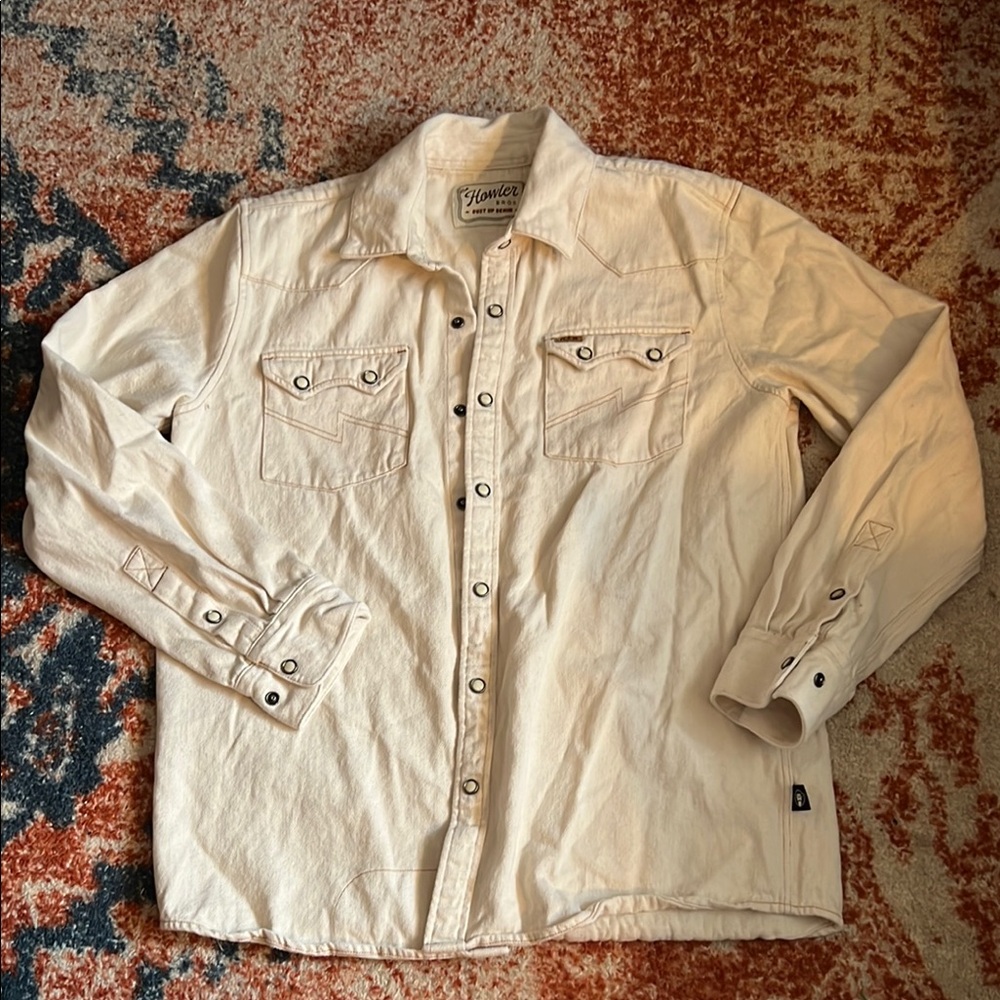 Howler Brothers Cream Men's Shirt Jacket